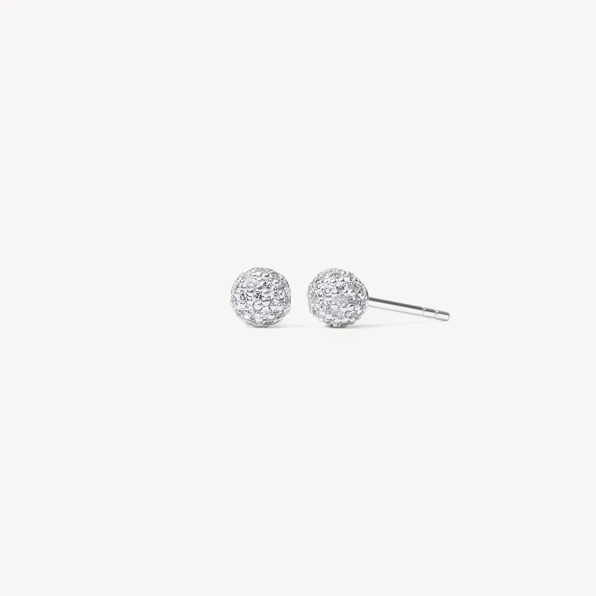 Mini Pavé Ball Stud Earrings