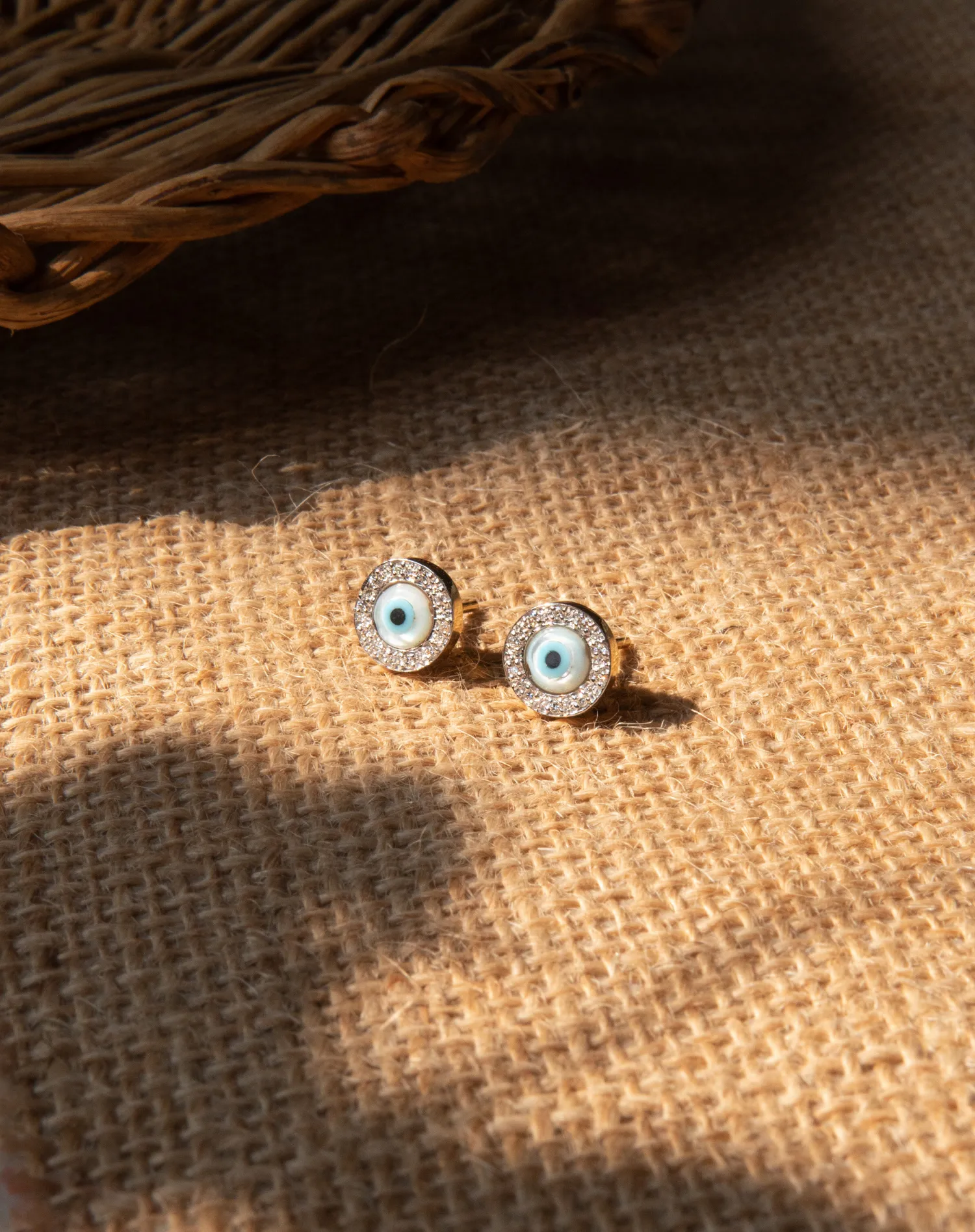 Mini Round Diamond Stud Earrings