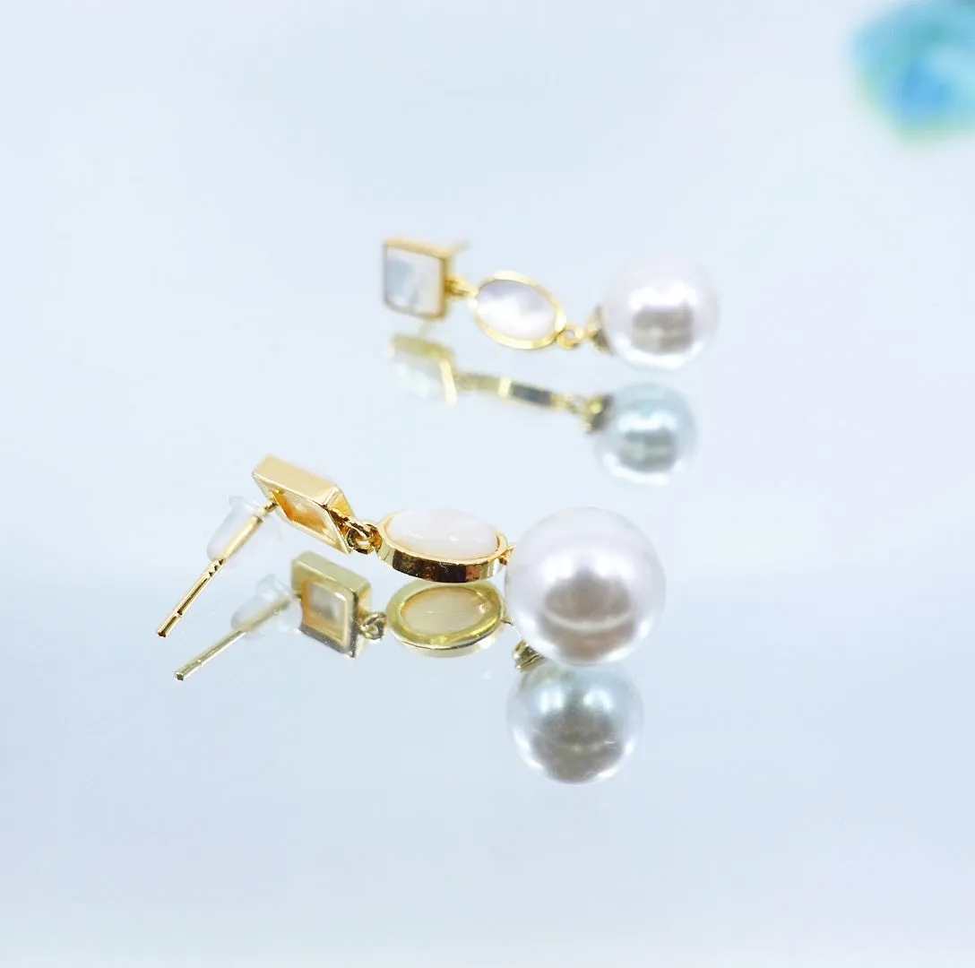 Mother Pearl Post Stud Earrings