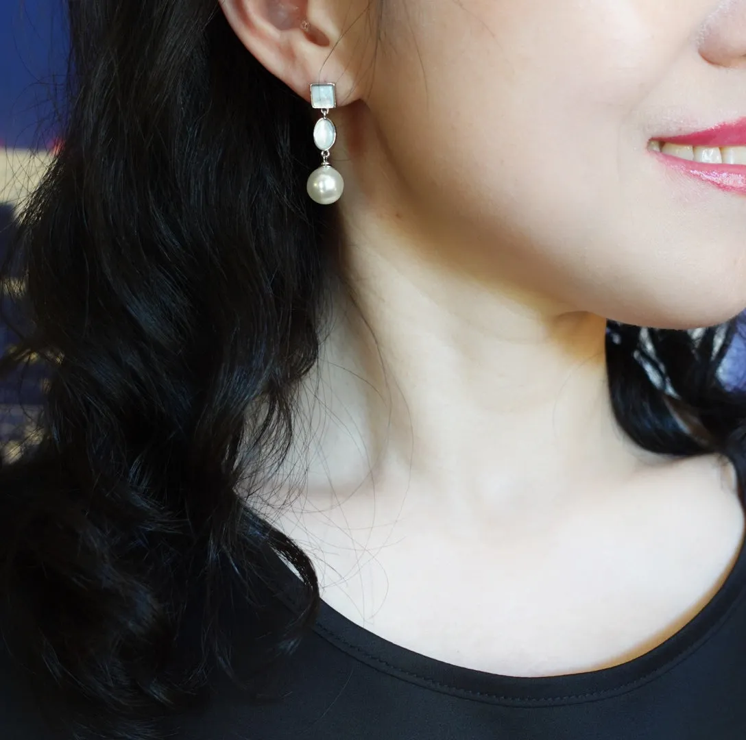 Mother Pearl Post Stud Earrings