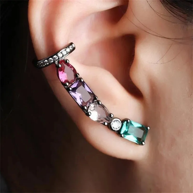 Multicolor Cubic Zirconia Clip Earring