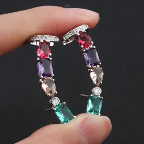 Multicolor Cubic Zirconia Clip Earring