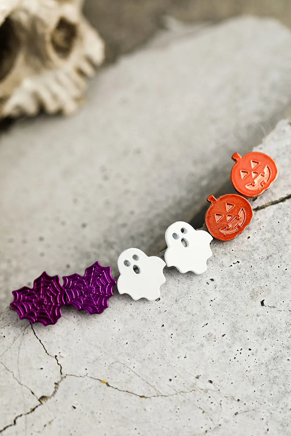 Multicolour Halloween Ornament Stud Earrings