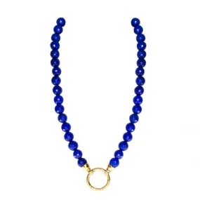 Nikki Lissoni Faceted Blue Jade 48cm Gold Plated Beaded Necklace N1004G48