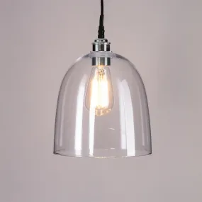 Old School Electric Bell Blown Glass Bathroom Pendant