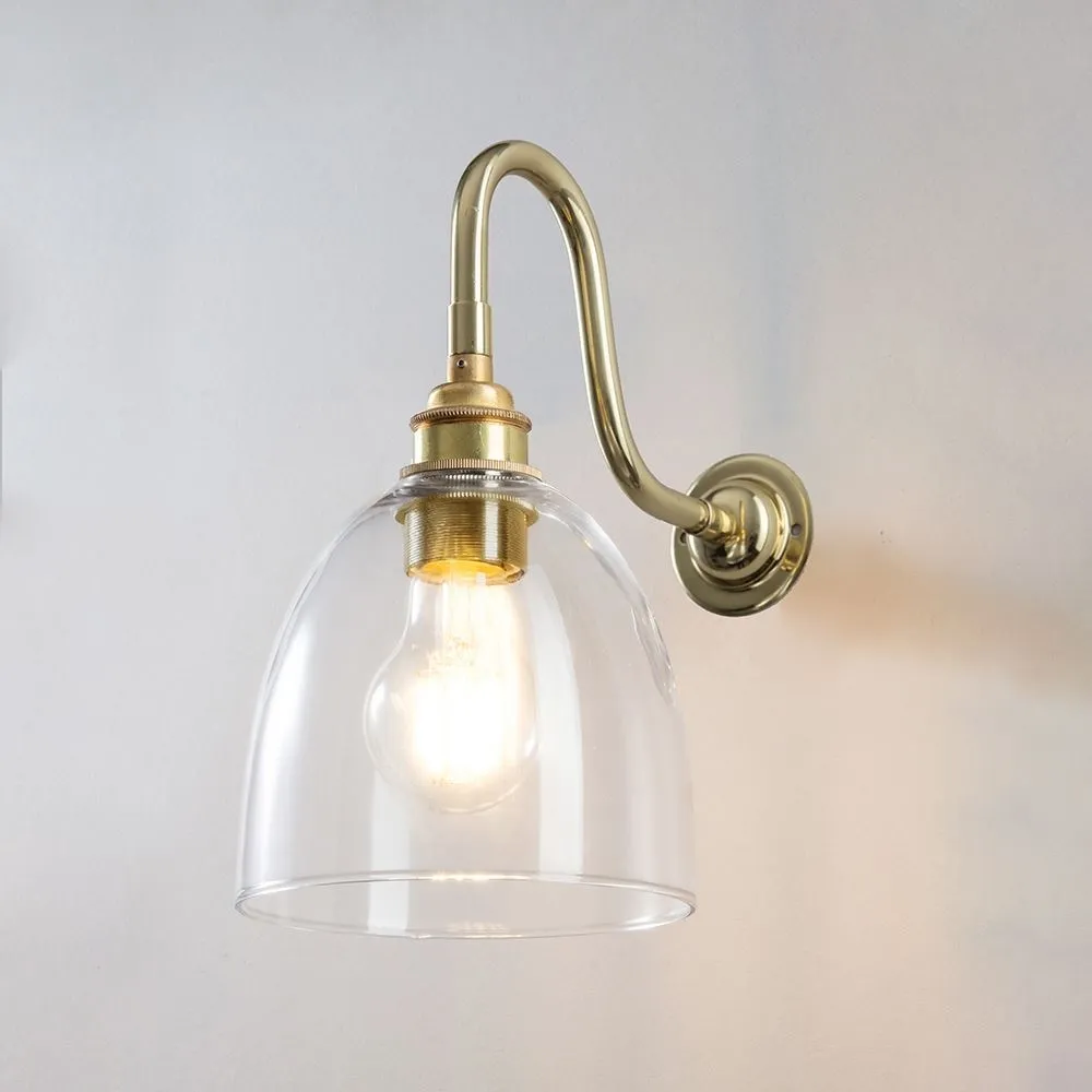 Old School Electric Glass swan arm wall light