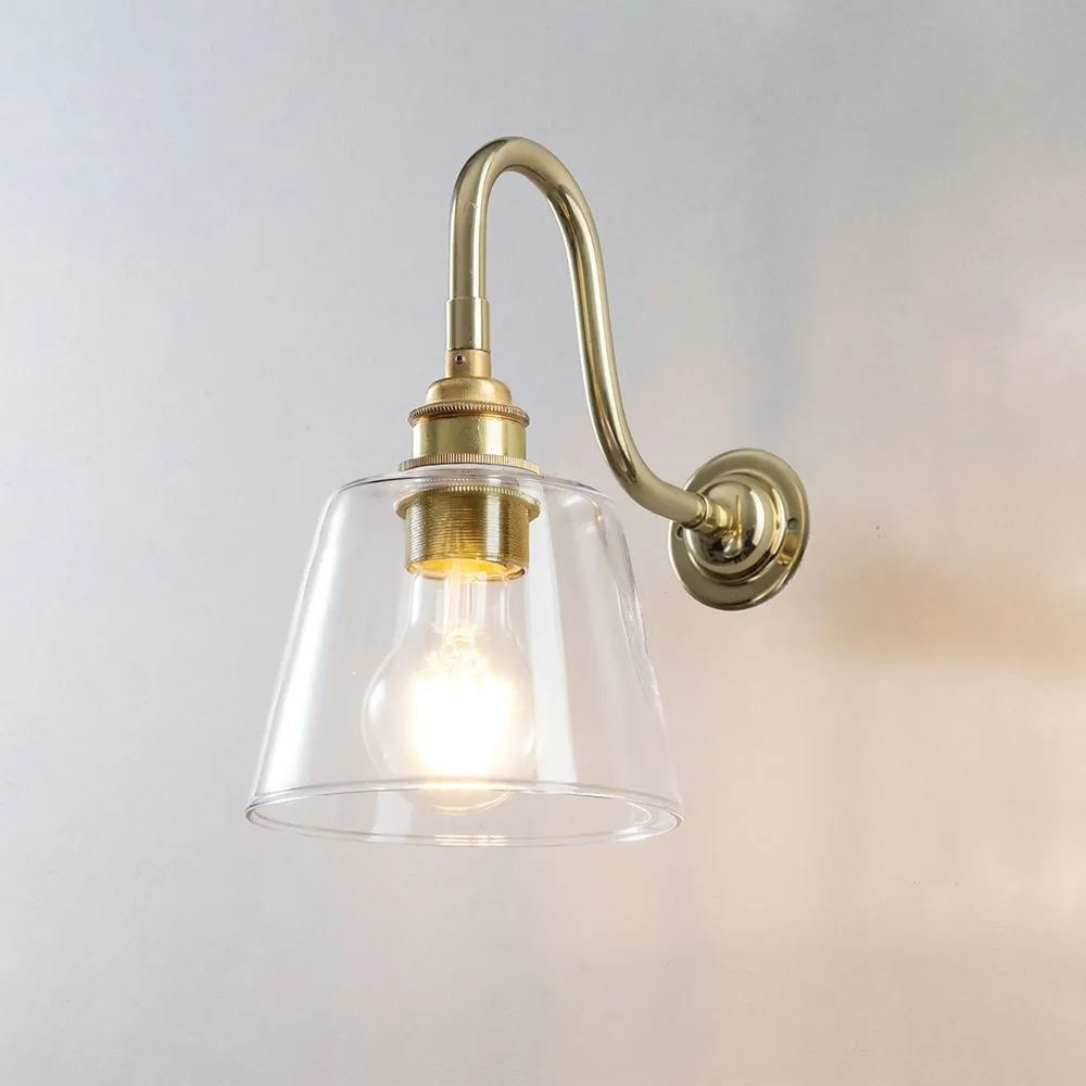 Old School Electric Glass swan arm wall light