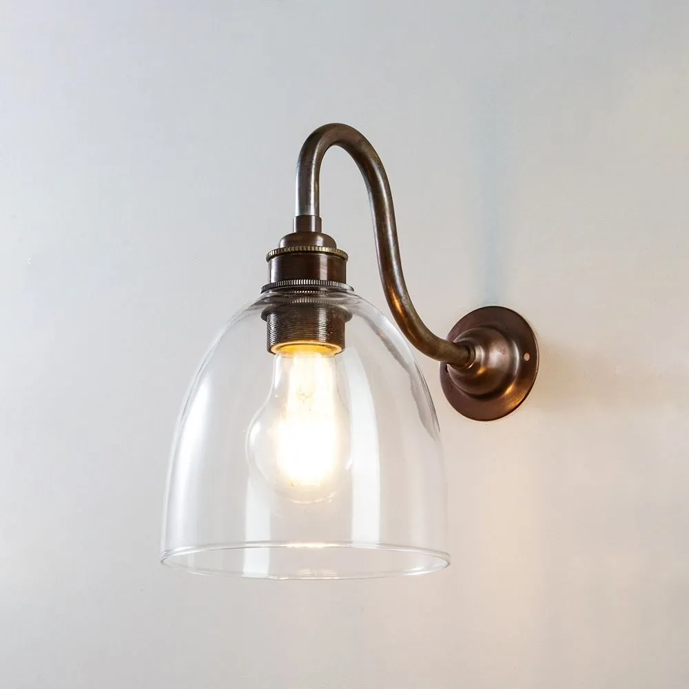 Old School Electric Glass swan arm wall light