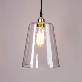 Old School Electric Tapered blown glass bathroom pendant