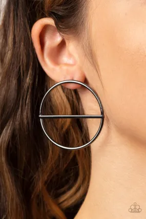 Paparazzi Earring ~ Dynamic Diameter - Black