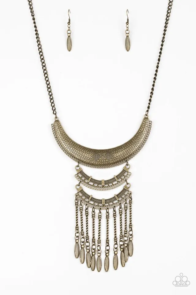 Paparazzi Necklace ~ Eastern Empress - Brass