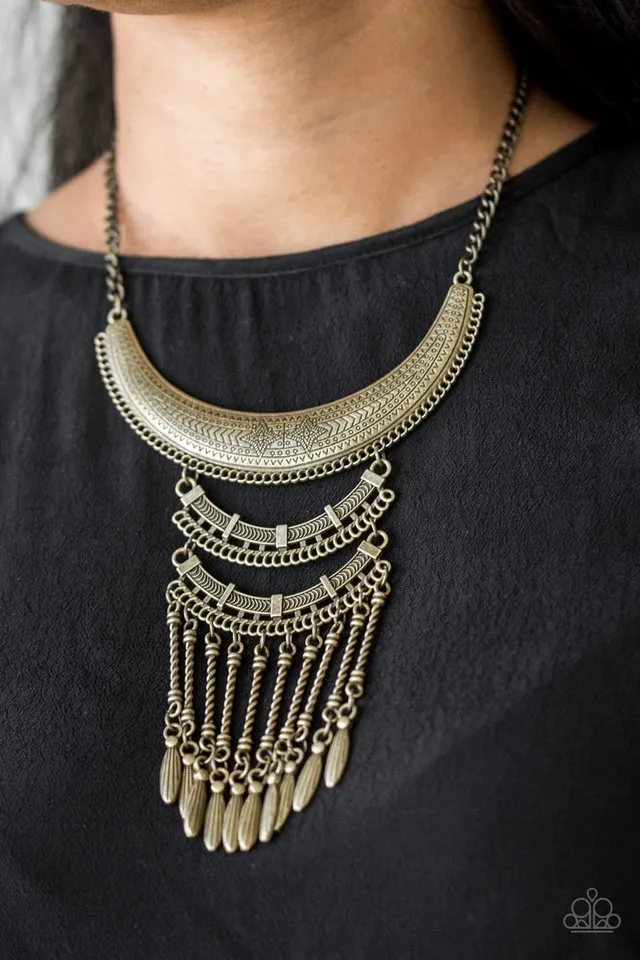 Paparazzi Necklace ~ Eastern Empress - Brass