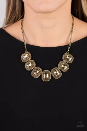 Paparazzi Necklace ~ Iced Iron - Brass