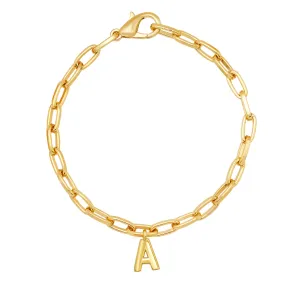 PAPERCLIP INITIAL BRACELET GOLD