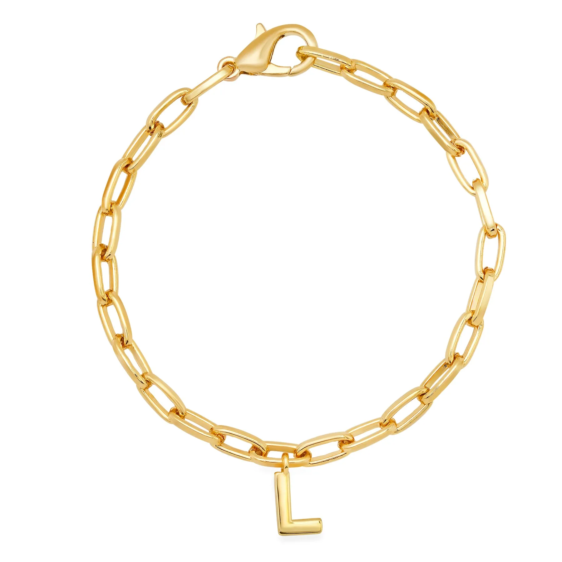 PAPERCLIP INITIAL BRACELET GOLD