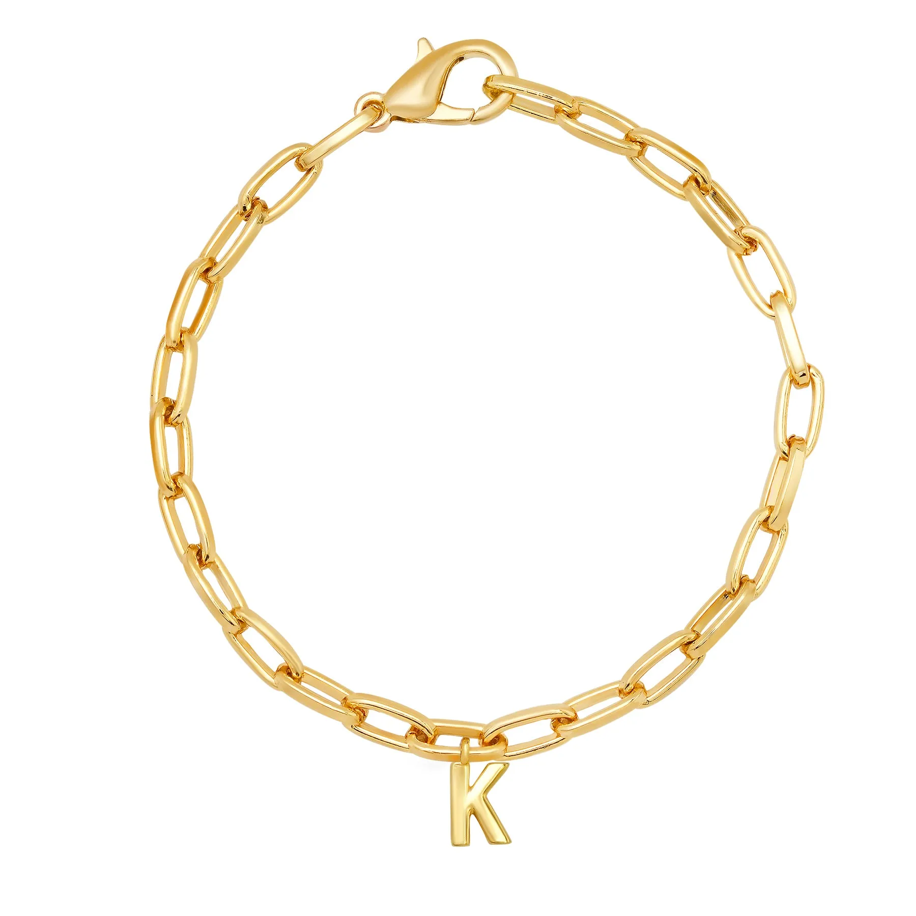 PAPERCLIP INITIAL BRACELET GOLD