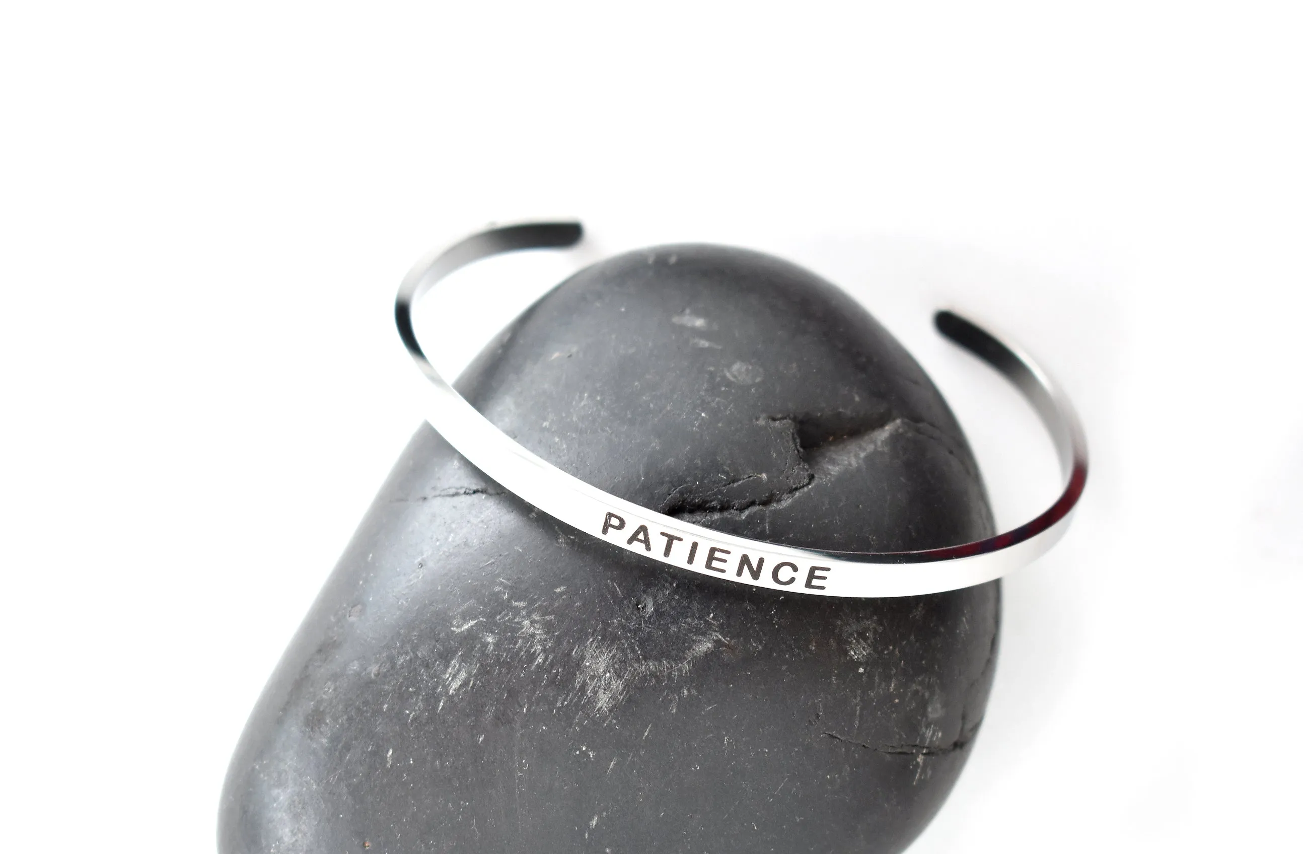 PATIENCE - Stainless Steel Cuff Bracelet for Women and Men