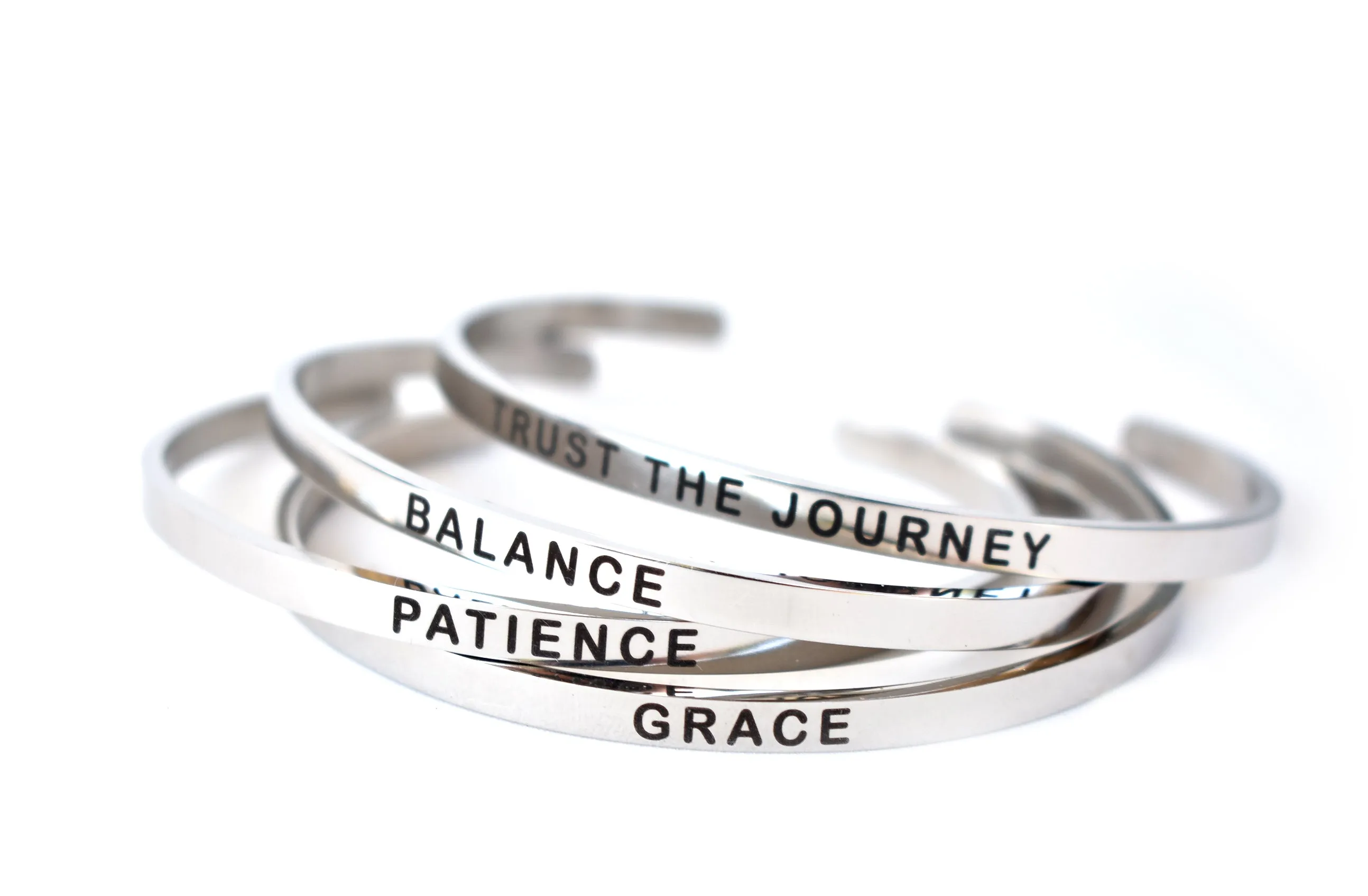 PATIENCE - Stainless Steel Cuff Bracelet for Women and Men