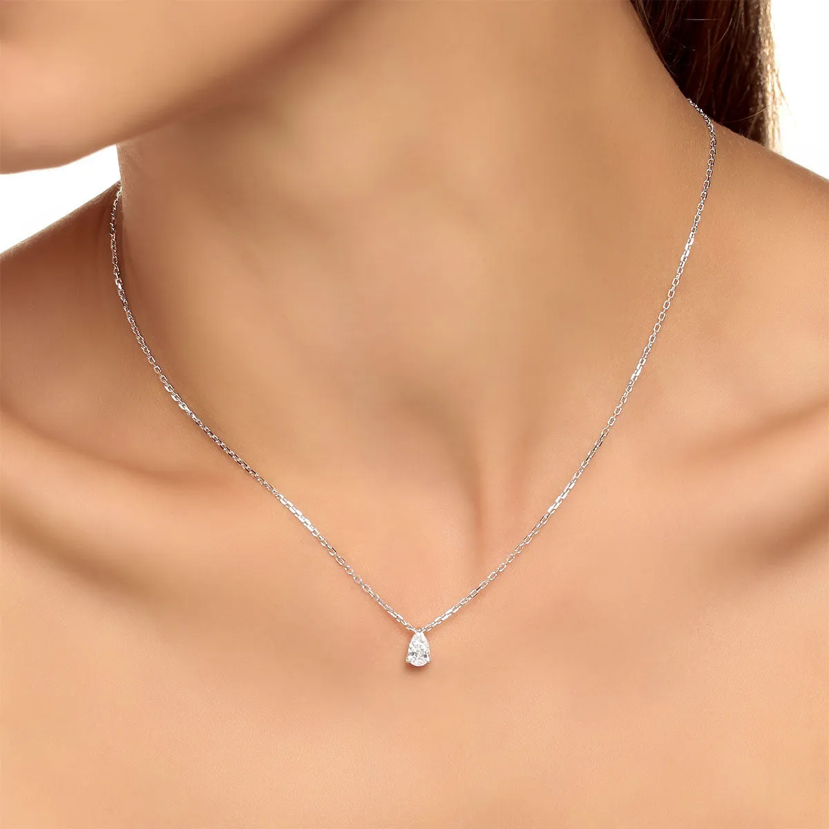 Pear Shape Solitaire Diamond Pendant