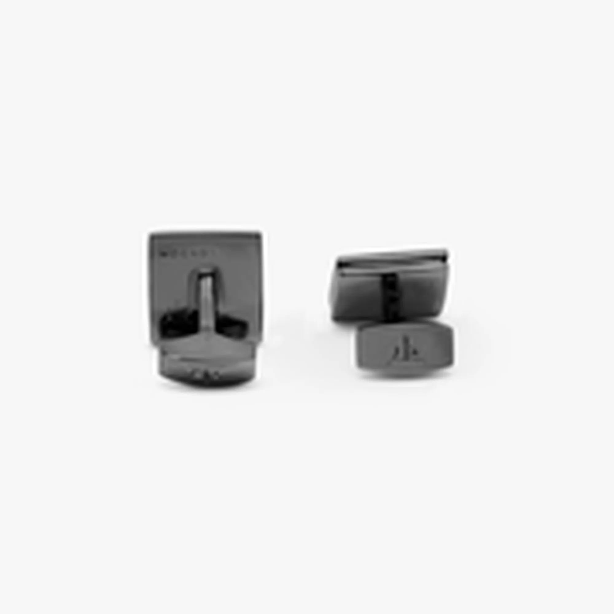 Quadrato cufflinks with black enamel & black Swarovski elements - Tateossian