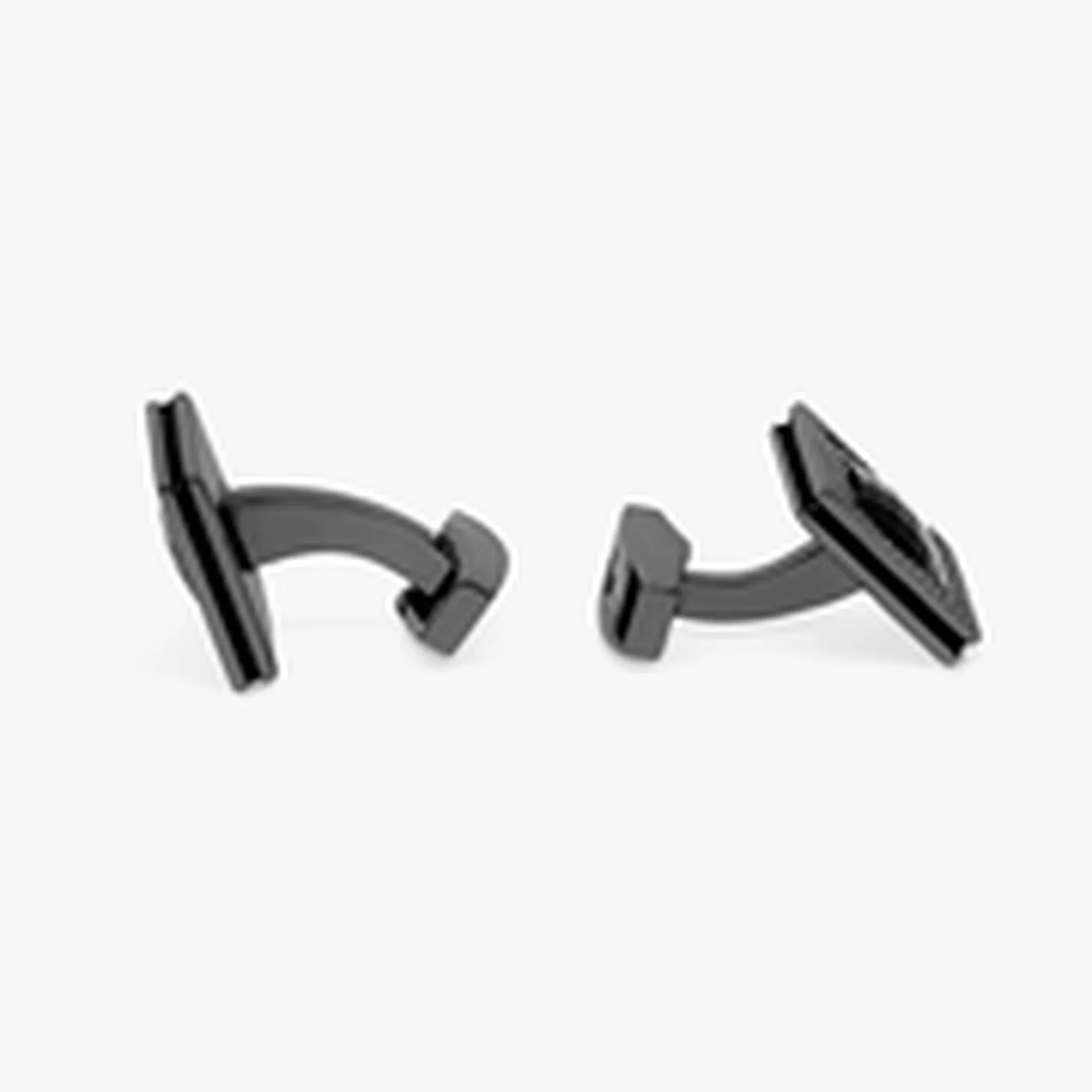 Quadrato cufflinks with black enamel & black Swarovski elements - Tateossian