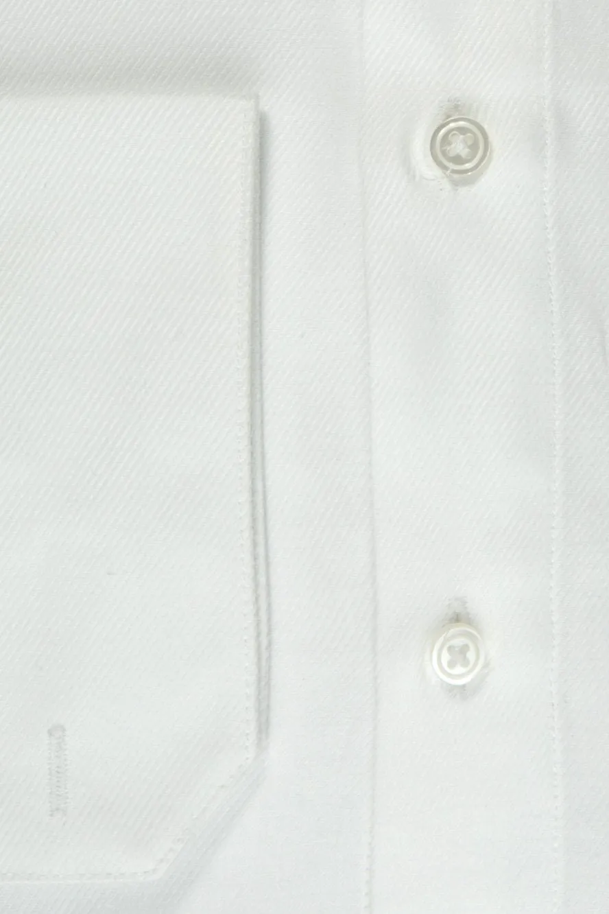 "Jamison" White Twill Spread Collar Dress Shirt