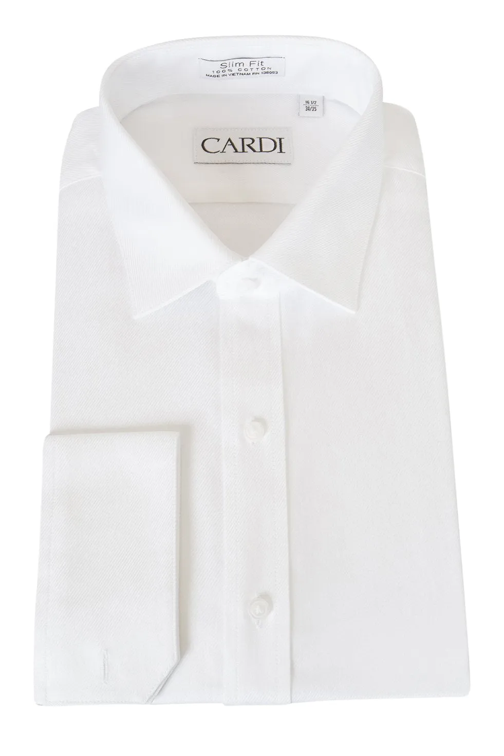 "Jamison" White Twill Spread Collar Dress Shirt