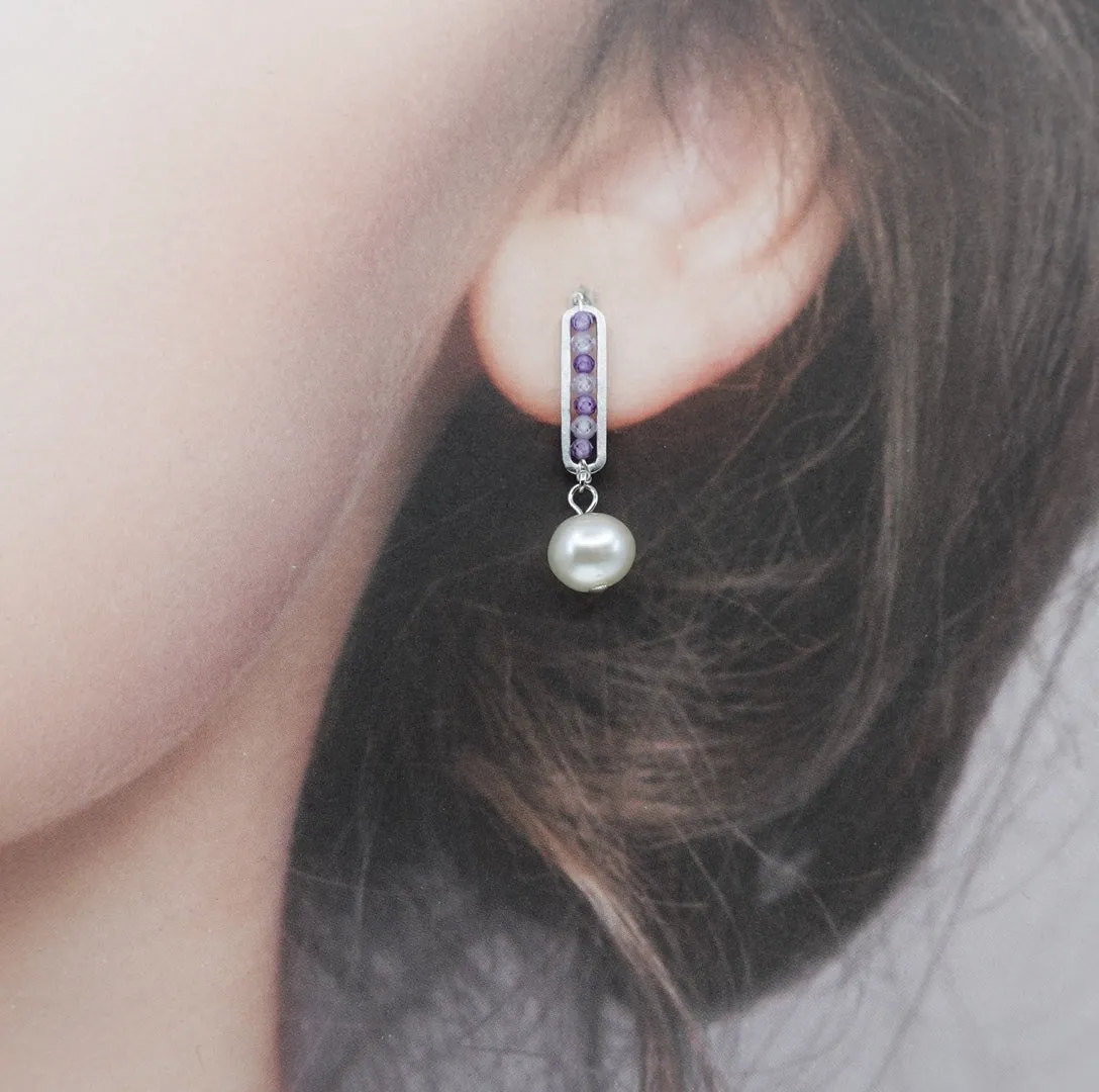 Radiance Pearl Earrings (Purple)