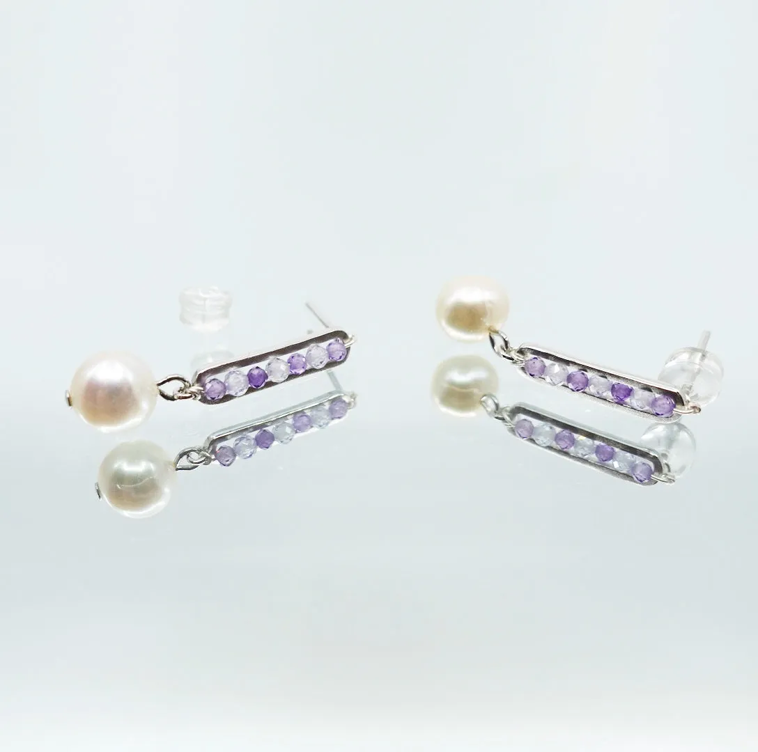 Radiance Pearl Earrings (Purple)