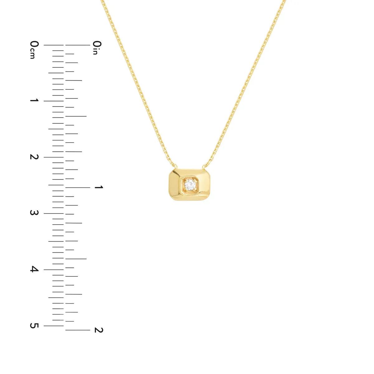 Raised Rectangle with Diamond Necklace