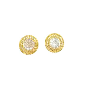 Round Halo Stud Earrings