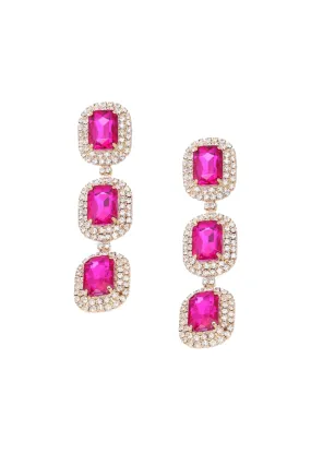 SAMOA PINK CRISTAL DROP EARRINGS