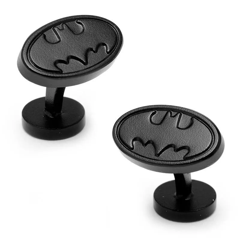 Satin Black Batman Logo Cufflinks