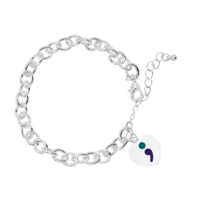 Semicolon Suicide Prevention Awareness Chunky Charm Bracelets