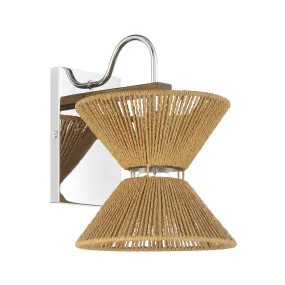 Serena 1 Light Wall Sconce in Chrome/Walnut