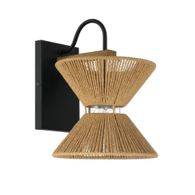 Serena 1 Light Wall Sconce in Flat Black/Walnut