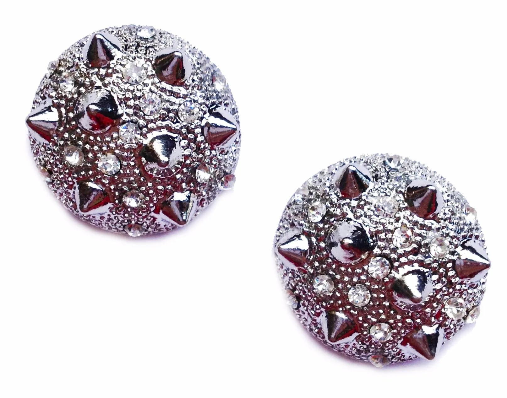 Silver Spikey Stud Earrings