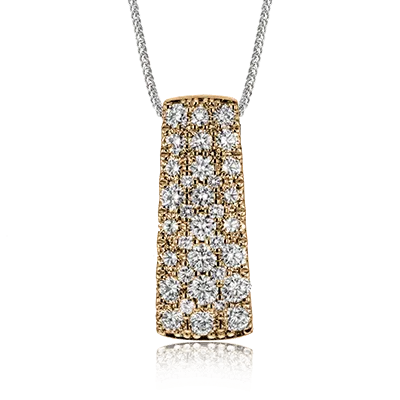 Simon-set Pendant Necklace in 18k Gold with Diamonds