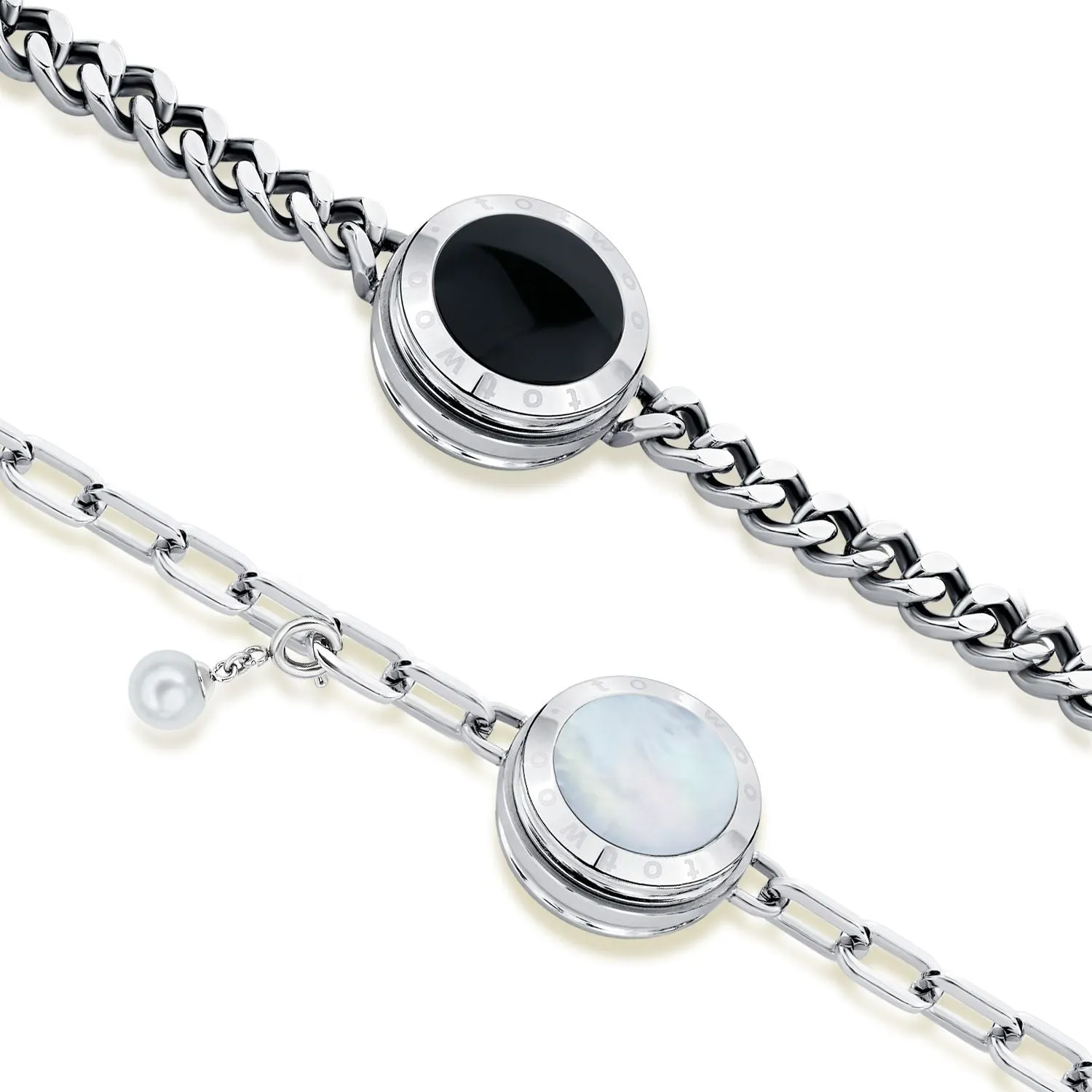 Soulmate 2.0 Touch Bracelets(Silver Cuban Chain Silver Figaro Chain)