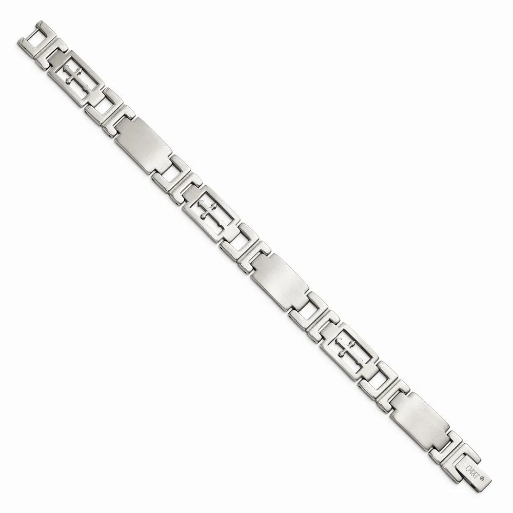 Stainless Steel Cross 8.25in Bracelet