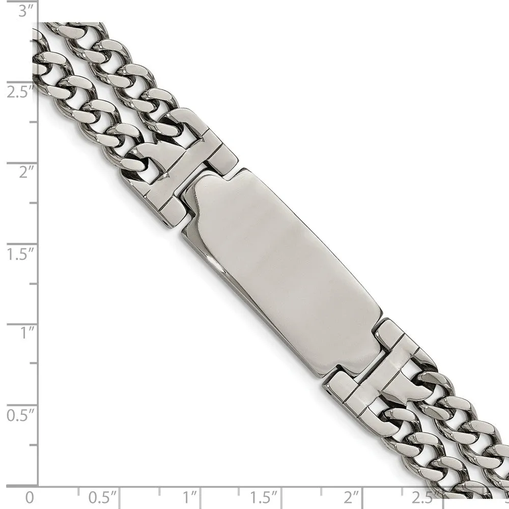 Stainless Steel Polished Adjustable 7.75 with 1/2 inch ext. ID Bracelet