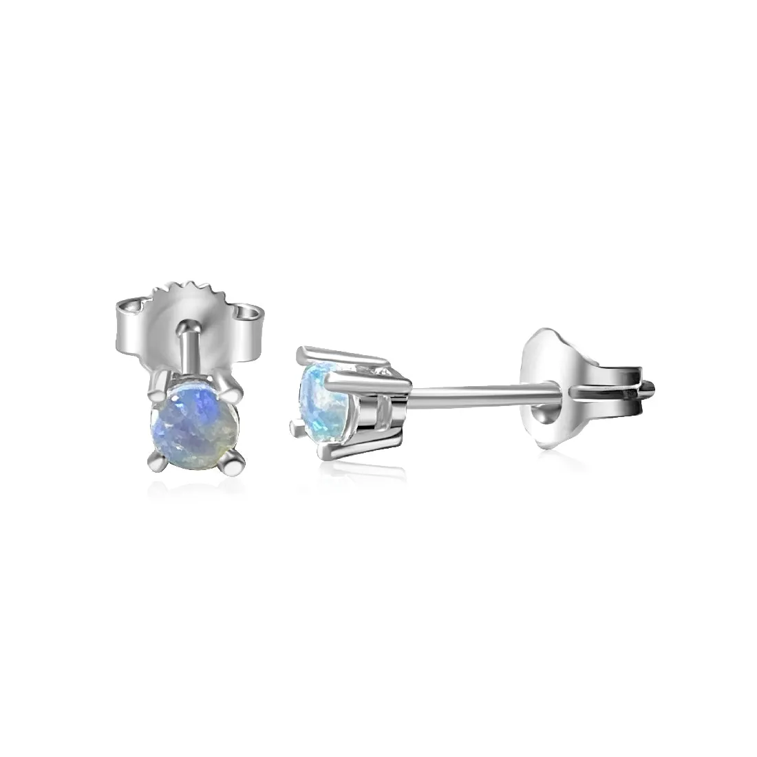 Sterling Silver 3mm 4 claw Crystal Opal studs