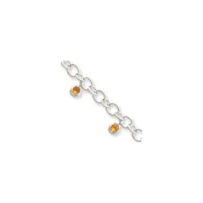 Sterling Silver Citrine Dangle Bracelet