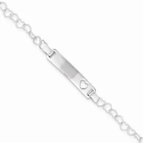 Sterling Silver Heart Baby Id Bracelet