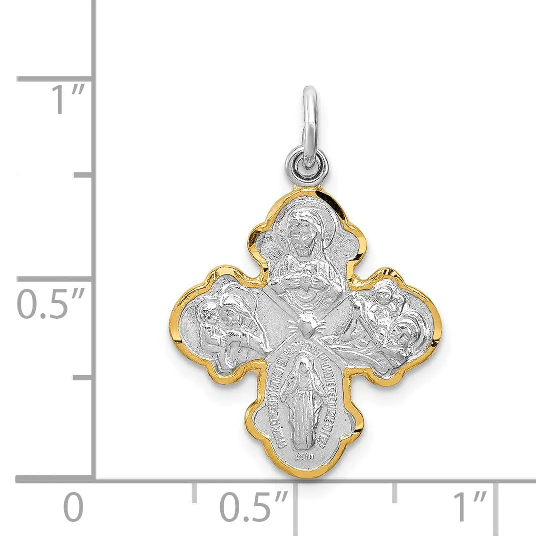 Sterling Silver Vermeil 4-way Medal