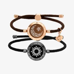 Sun&Moon Touch Bracelets with Milan Rope (Black Brown)