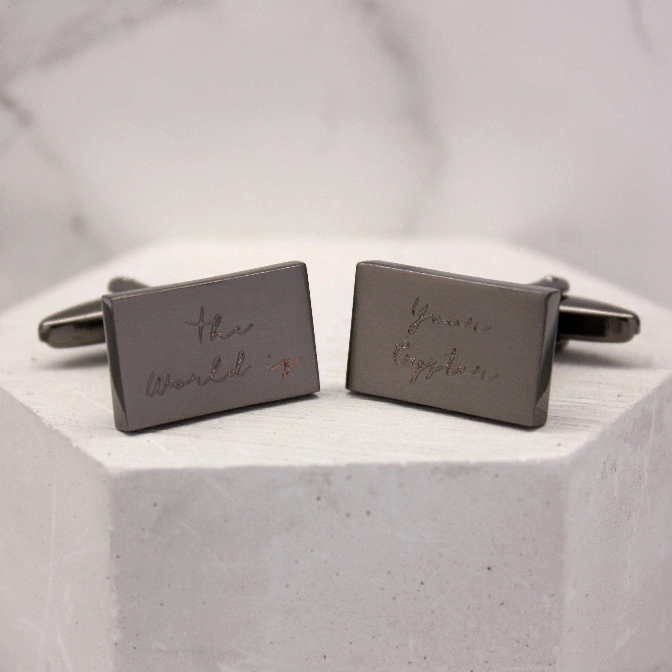 The World Is Your Oyster Rectangle Cufflinks