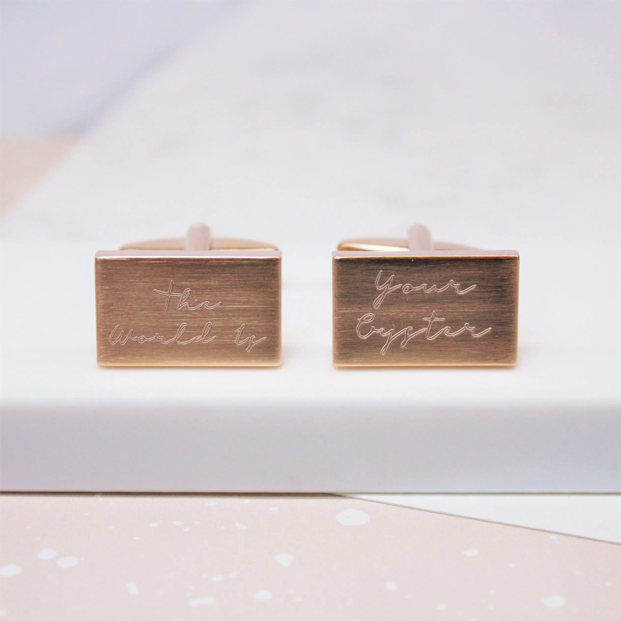 The World Is Your Oyster Rectangle Cufflinks