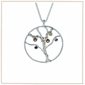 Tourmaline Tree Of Life Sterling Silver Pendant