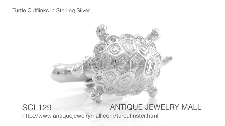 Turtle Cufflinks in Sterling Silver